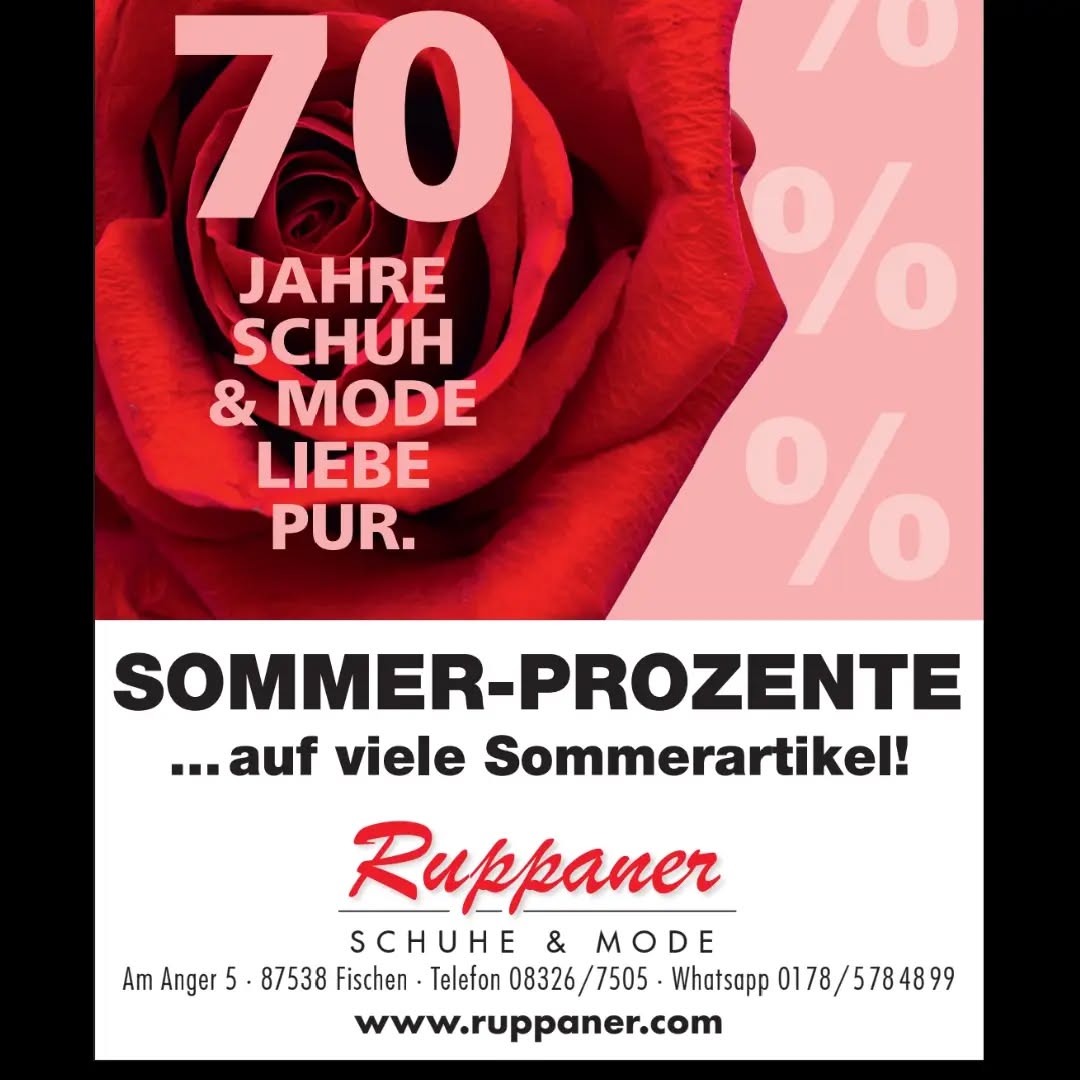 Einzelteile bis zu 70% reduziert!
#ruppanerschuheundmode #oberallgäu #sommer #reduziert #Schnäppchen