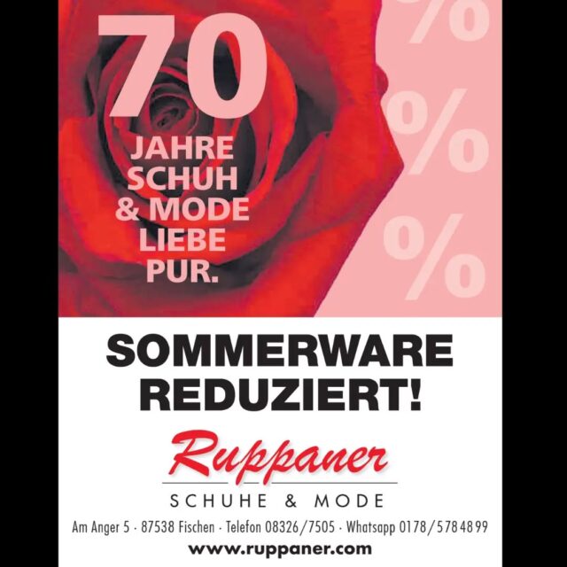 #ruppanerschuheundmode #hörnerdörfer #oberallgäu #sommerschlussverkauf #Schnäppchen