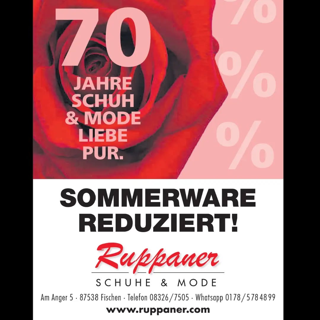 #ruppanerschuheundmode #hörnerdörfer #oberallgäu #sommerschlussverkauf #Schnäppchen