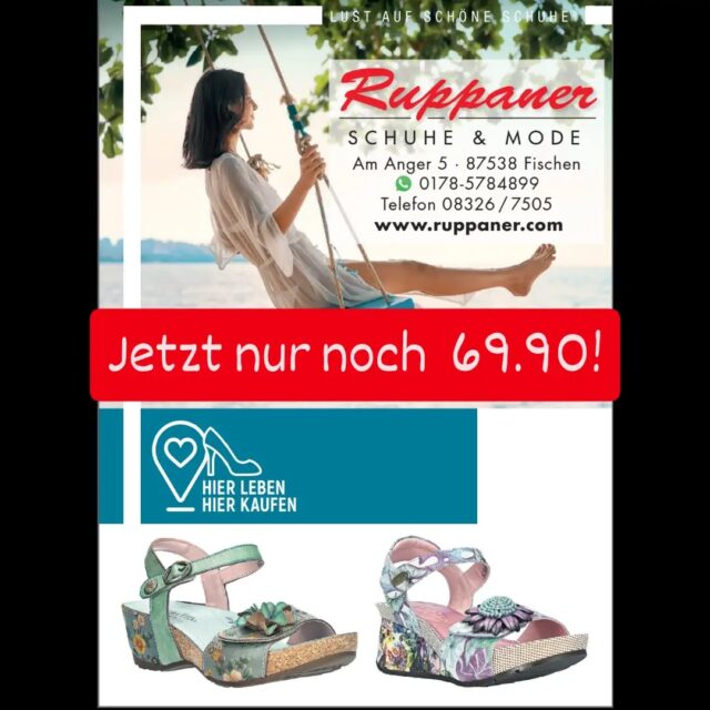 Ausgefallene französische Sandaletten von Laura Vita, jetzt um 20 € reduziert!
#ruppanerschuheundmode #hörnerdörfer #oberallgäu #lauravita #sommer